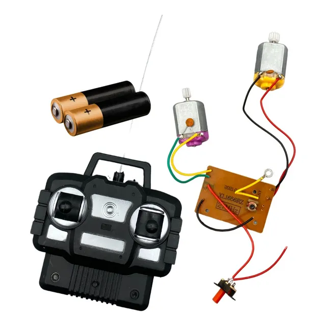 Kit Controle + Receptor 27mhz 4-canais + 2x Motor 5v