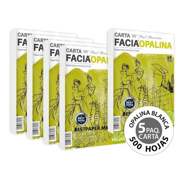 Facia Opalina Blanca Carta 120 Gr - 500 Hojas