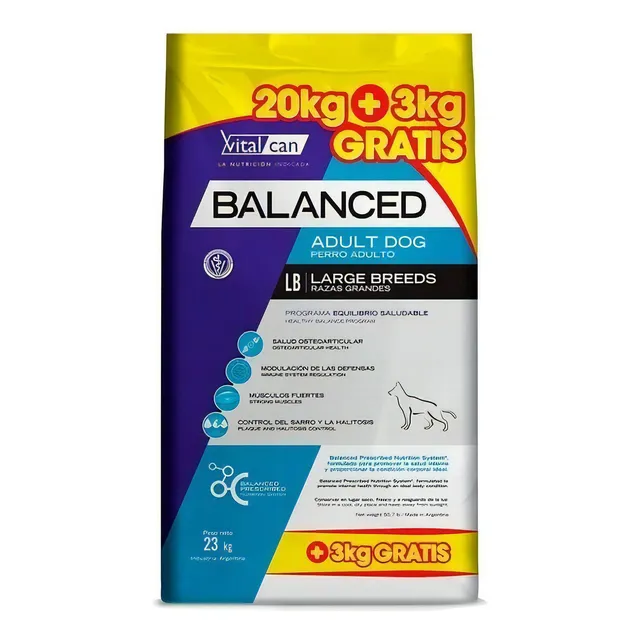 Vitalcan Balanced Adult Dog 23kg 1 unidad