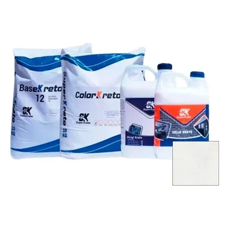 Microcemento Para Pared Blanco Kit 5 Mt2 Super Kreto