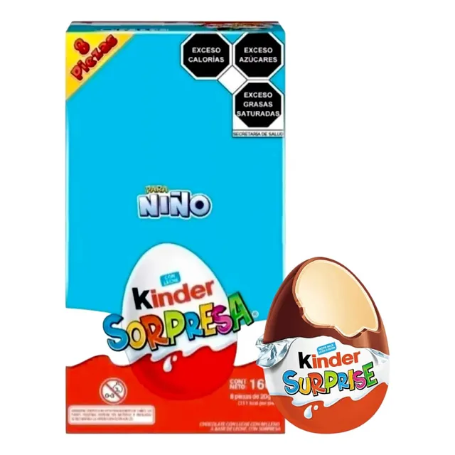 Huevo De Chocolate Kinder Sorpresa Para Niño 8 Piezas