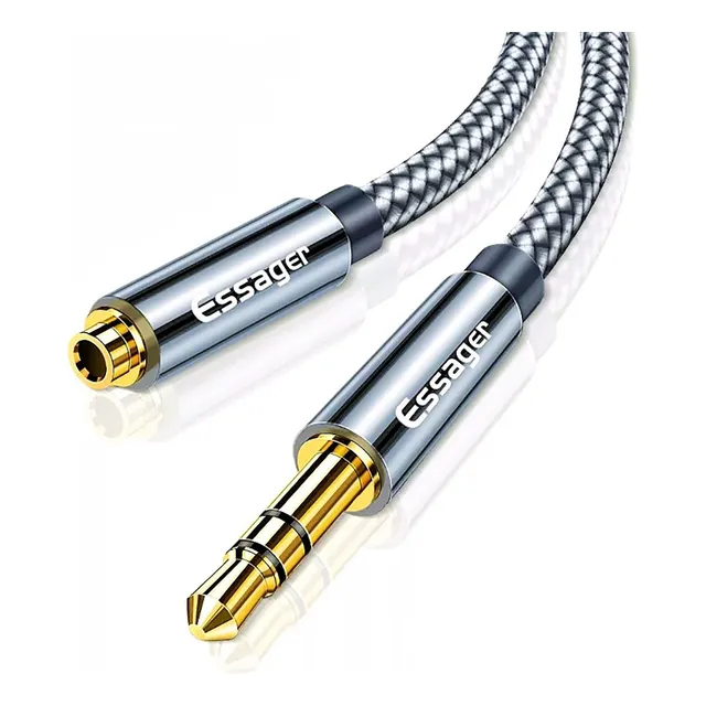 Cable Extensor Audio Audífonos Macho A Hembra 2m. Essager