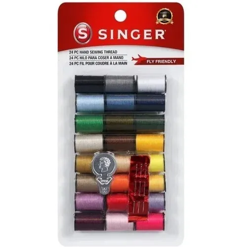 Pack 24 Minihilos De Coser A Mano + Agujas Y Enhebrador