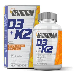 Vitamina D3 2000ui + Vitamina K2 229% (60 Caps) Nutrends Sabor Sem Sabor Vitamina D3 2000ui + Vitamina K2 229% (60 Caps) Nutrends Sabor Sem Sabor