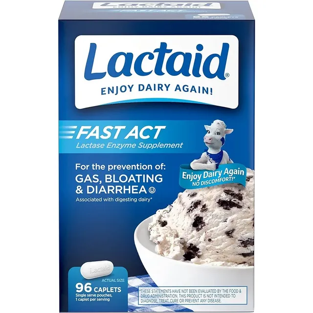 Lactaid Fast Act - 96 Pastillas Para Intolerancia A Lactosa