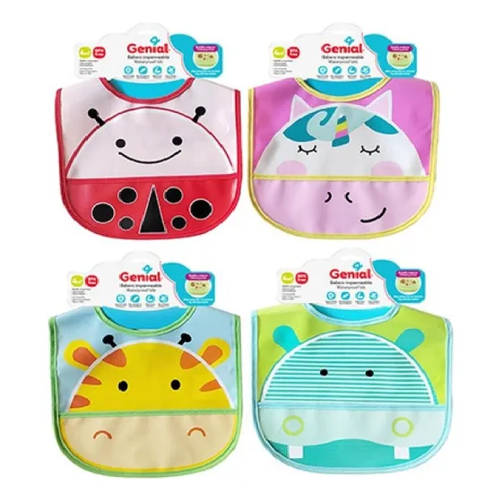 Babero Impermeable Bolsillo Bebe Genial Hipoalergenico