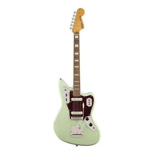 Guitarra eléctrica Squier by Fender Classic Vibe '70s Jaguar de álamo surf green poliuretano brillante con diapasón de laurel indio