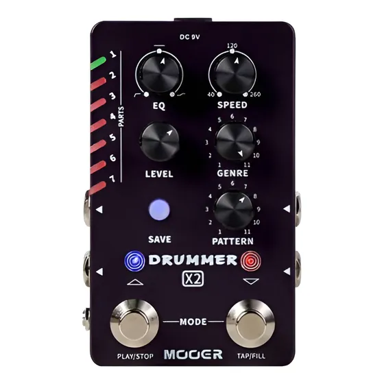 Pedal De Grooves De Bateria Mooer Drummer X2 - M728