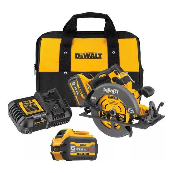Kit Sierra Circular Dewalt Inal. 71/4 60v + 2 Bat 6a+carg