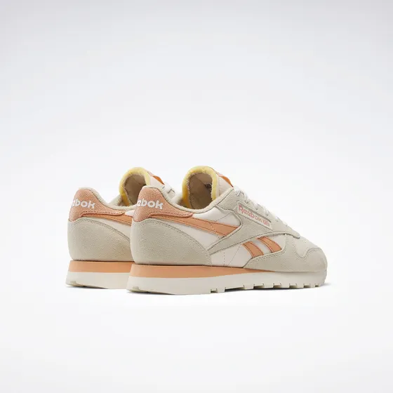 Zapatillas Reebok Classic Leather Beige Y Naranja Mujer