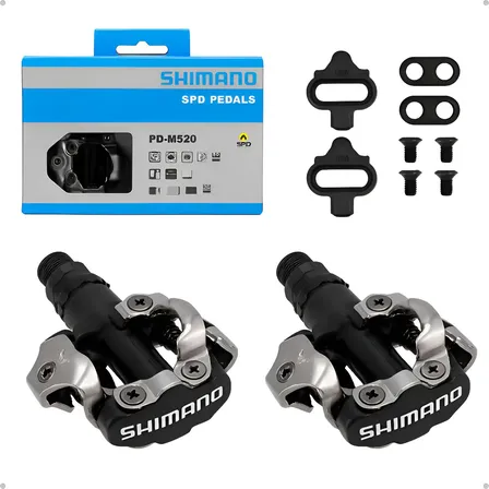 Pedal Clip Shimano M520 Mtb Rosca Grossa 9/16 Original Nf Br Preto