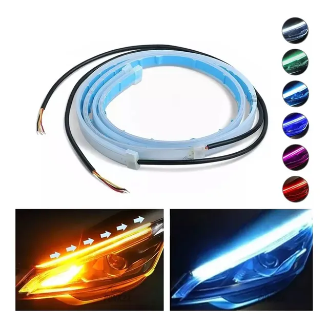 2 Pcs 60cm Tira Led Drl Flexible Direccional Secuencial