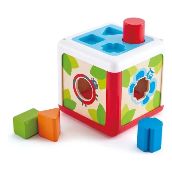 Cubo Insertar Figuras Geométricas De Madera Y Plástico Pe