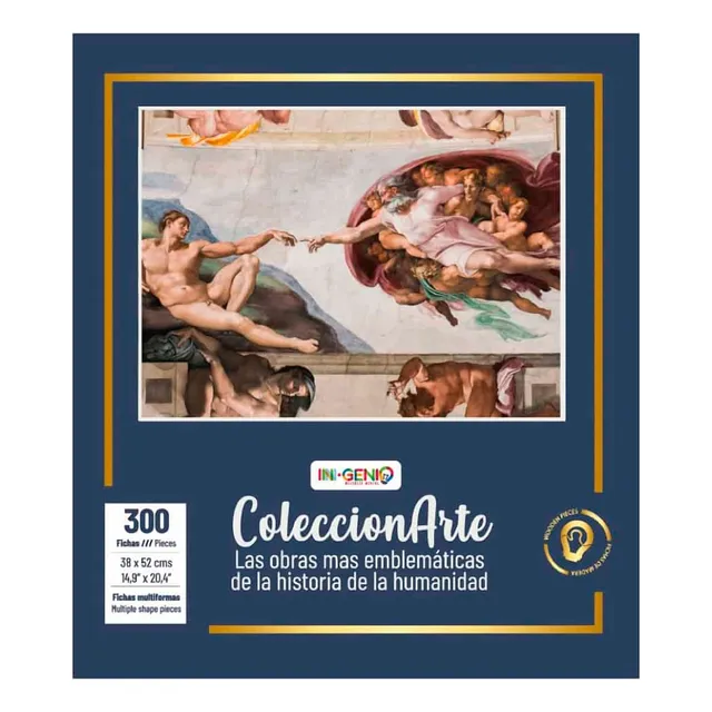 Rompecabezas Capilla Sixtina Creación Adán 300 Piezas Madera