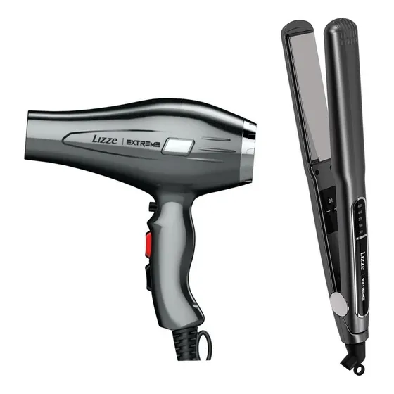 Kit + Prancha Lizze Extreme 480°f Cor Cinza 220V