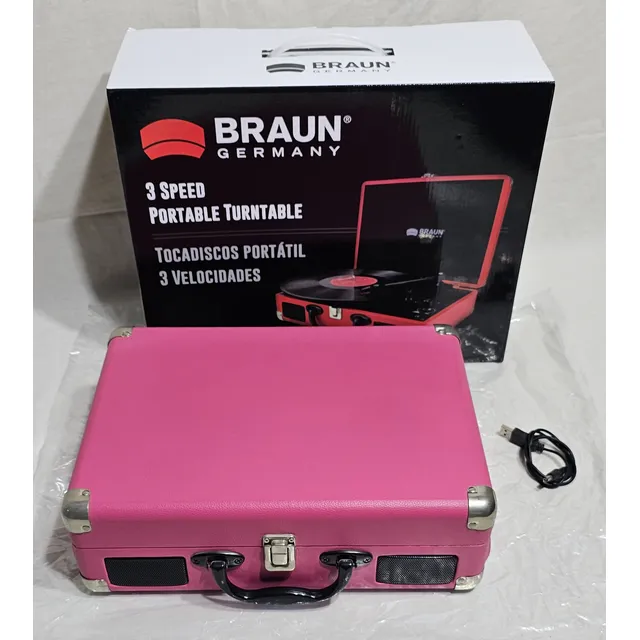 Tocadiscos Portatil Braun - Con Parlantes - Como Nuevo