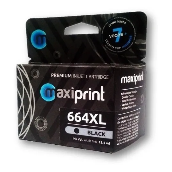 Cartucho De Tinta Negro 664xl  Compatible Con Hp Maxiprint 