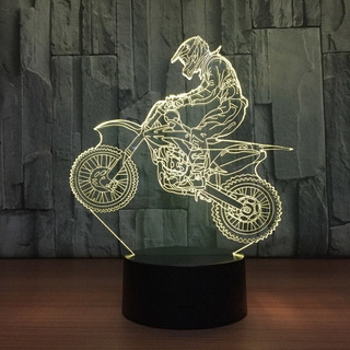 Lámpara Led 3d Cross Country Motocicleta Luz Noche . Lámpara Led 3d Cross Country Motocicleta Luz Noche .