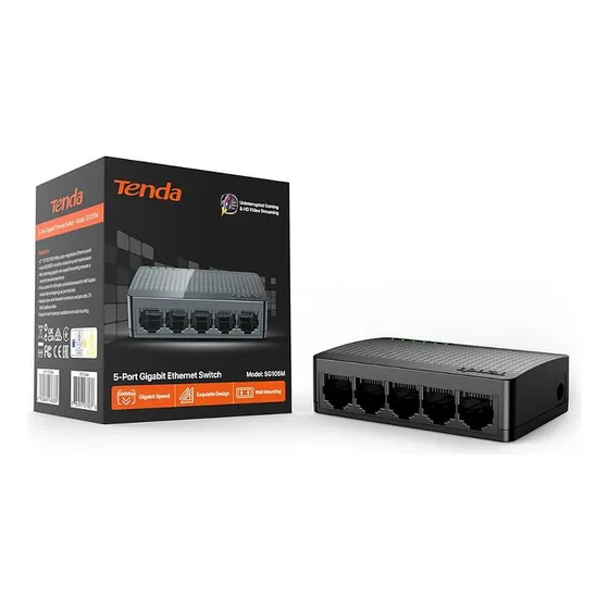 Switch De 5 Puertos 10/100/1000mbps Gigabit Tenda