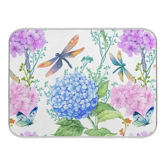 Alfombra Baño Suave Diseño Libelula Mariposa Antideslizante