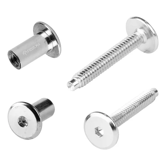 Tornillo Conector Tuerca Union Muebles 4cm X 1/4 10 piezas