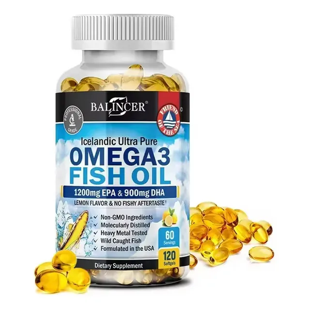Omega-3 Fish Oil Balincer - 120 Cápsulas De Suplemento Sin Sabor