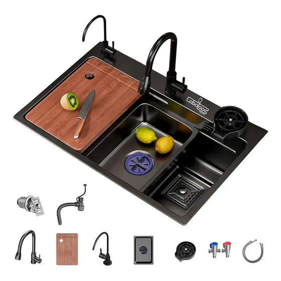 LABALAOS Combo Lavaplatos Empotra 80x45cm Acero Inoxidable Fullequipo