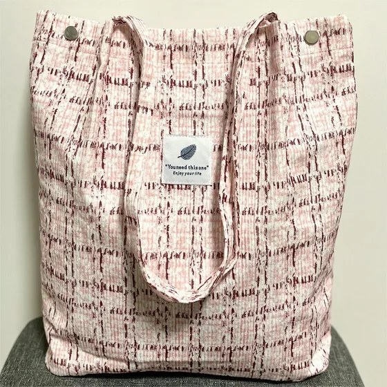 Bolsa Tote De Mano Urbana Simple De Lona Para Mujer