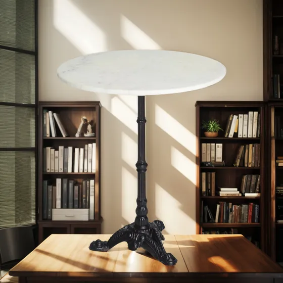 Mesa Marmol Marmol Botticino 65 Cm