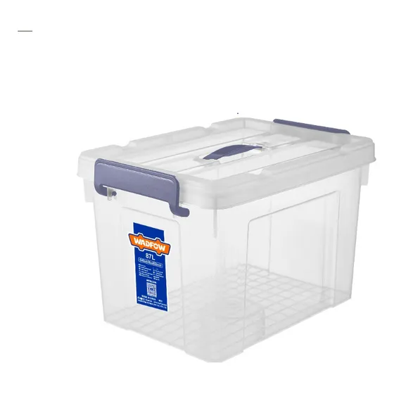 Contenedor Plastico Apilable Transparente 87lt Wadfow Wtb239