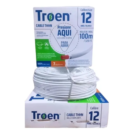 Cable Troen N°12 Thw 100% Cobre Por 100 Metros