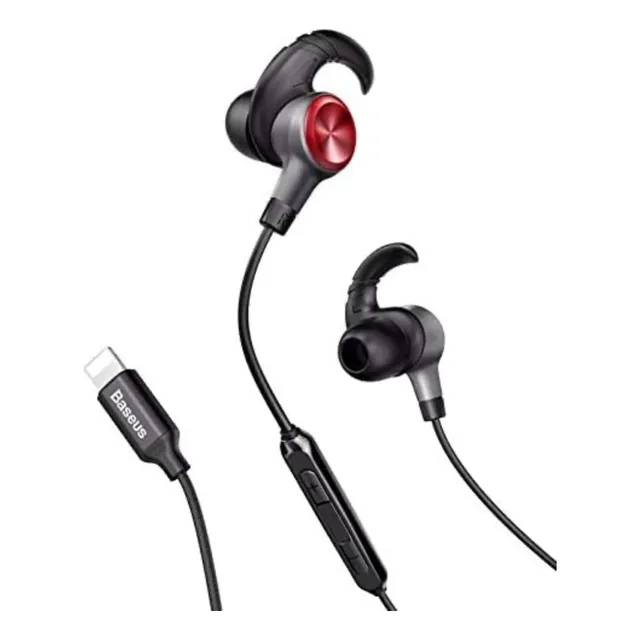Audifonos In Ear Con Cable Encok Para Lightning Baseus Negro