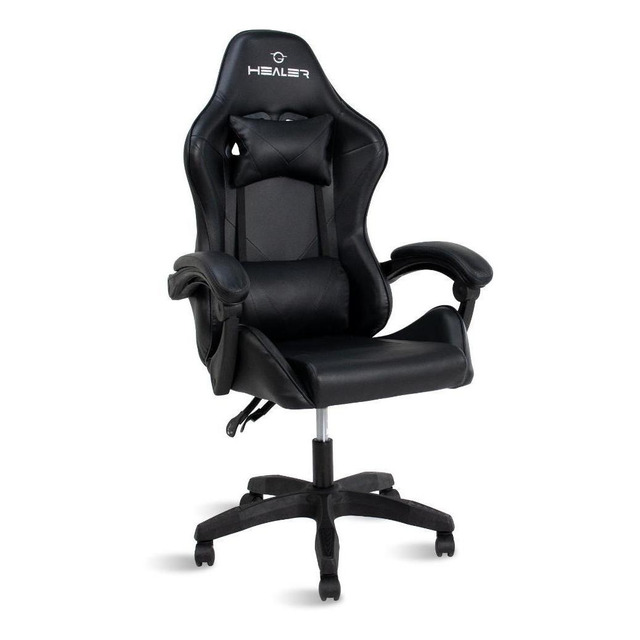 Cadeira Gamer Preto Healer Lancer Reclinável Giratória Material Do Estofamento Couro Sinté... Cadeira Gamer Preto Healer Lancer Reclinável Giratória Material Do Estofamento Couro Sinté...