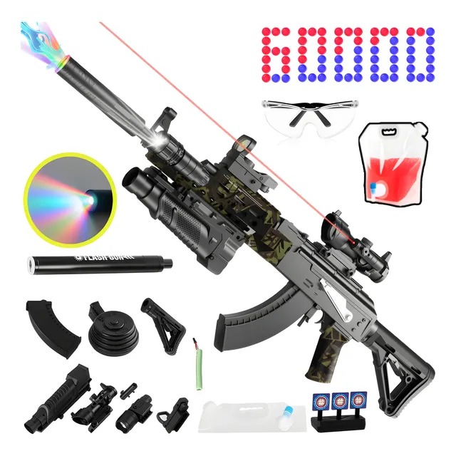 Pistola De Hidrogel Ak47 Lanzador Gel Automática Con Láser