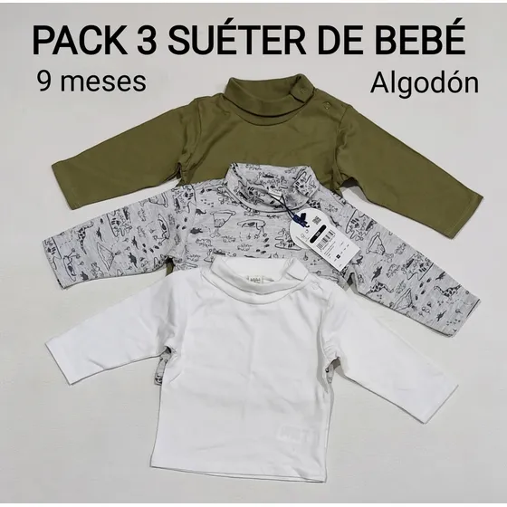 Sueter De Bebe Algodón Niño Buzo Sudadera Franela Pack X3