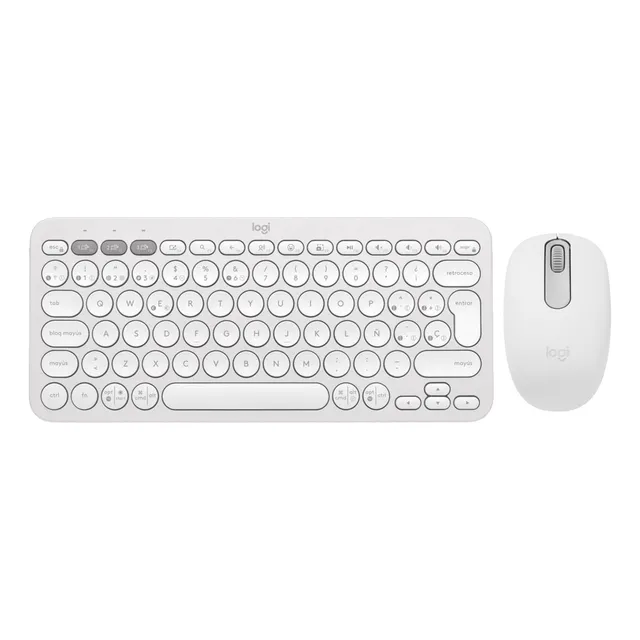 Logitech Combo Bluetooth: Teclado K380s + Mouse M196, Blanco