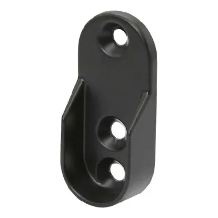 Soporte Lateral Para Tubo De Clóset Ovalado Negro (pack 6)