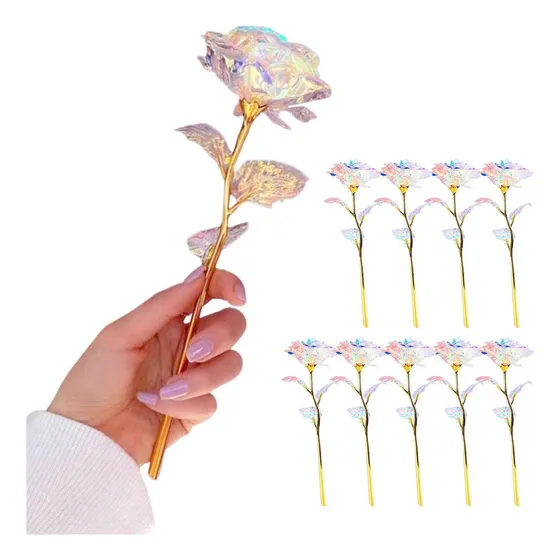 30 Piezas Coloridas Joyas De Cristal De Oro Rosa