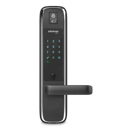Fechadura Digital Touch De Embutir Com Biometria Fr 331 Preta Intelbras Preto