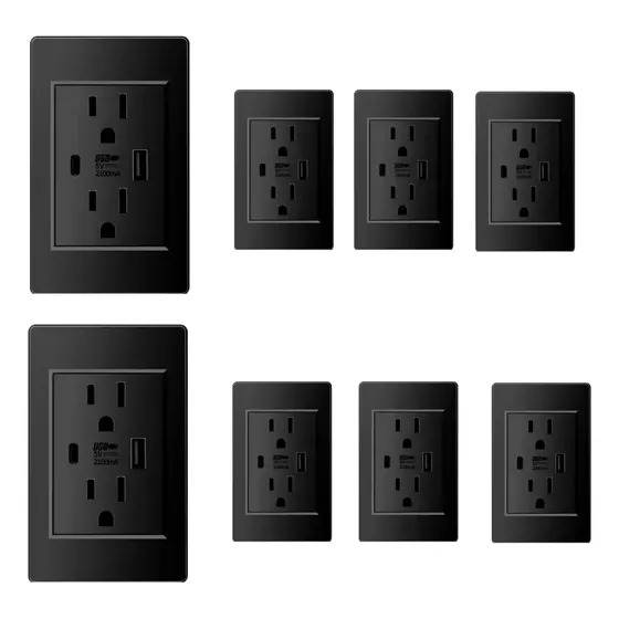 Toma De Corriente Del Americanos Para Pared Usb Y Type C 8pz