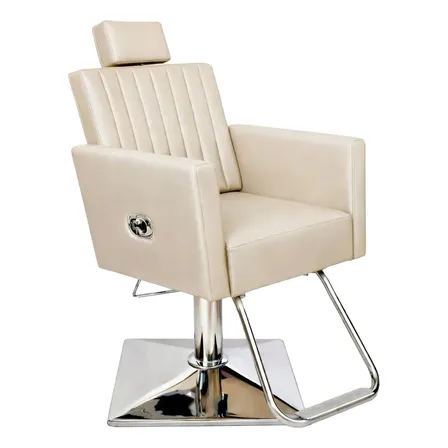 Cadeira Reclinável Cabeleireiro Safira - Pronta Entrega Linea - Dunas - Base Quadrada Dunas Acetinado
