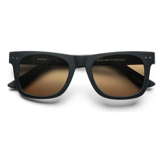 Anteojos De Sol B+d Square Xl Polarizado Uv400 Negro Mate Adultos
