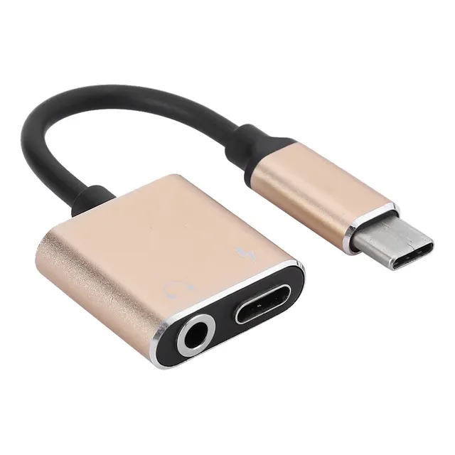 Adaptador De Audífonos 2en1 ,tipo C A 3,5 Mm Audio + Carga