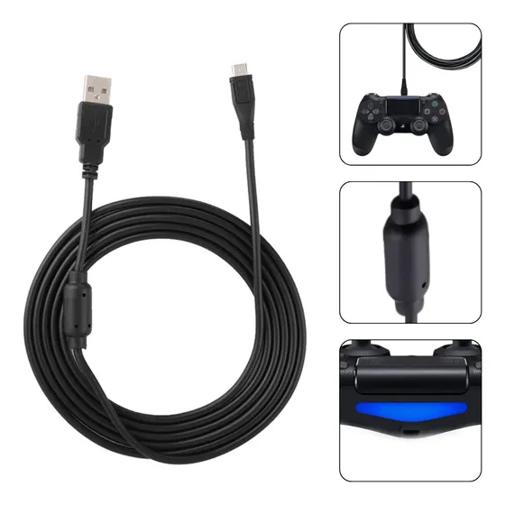 Cabo Carregador Para Controle Ps4 Micro Usb V8 Resistente