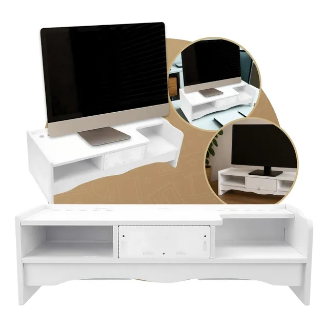 Suporte Mesa Para Monitor Home Office Elevado Organização