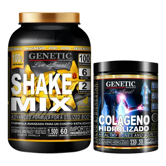60 Días Reemplaza Comidas Colageno Resveratrol Q 10 Genetic