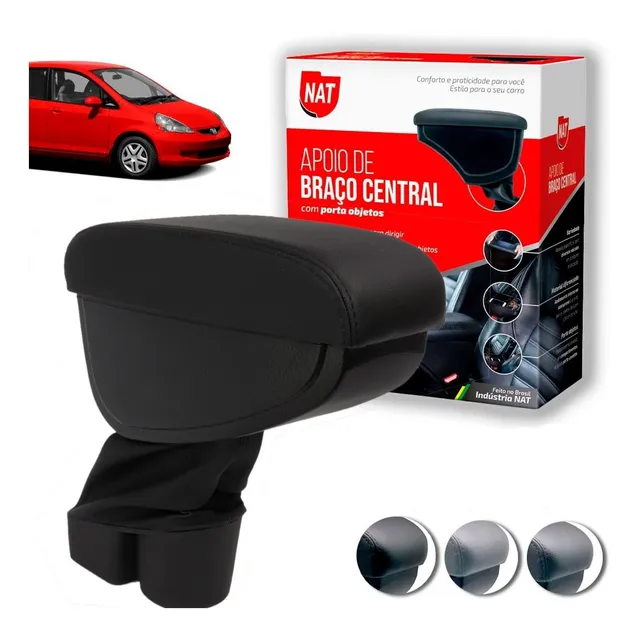 Apoio De Braço Encosto Honda Fit Ano 2004 À 2008 Couro