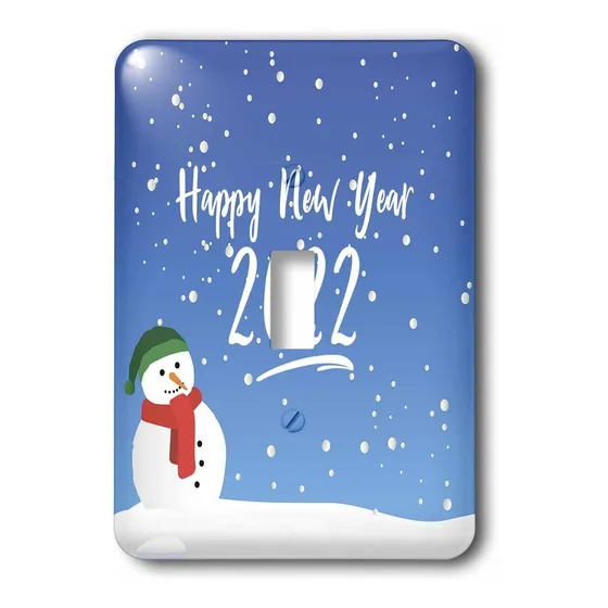 Divertido Muñeco Nieve Nevada Invierno. Feliz Año Nuevo