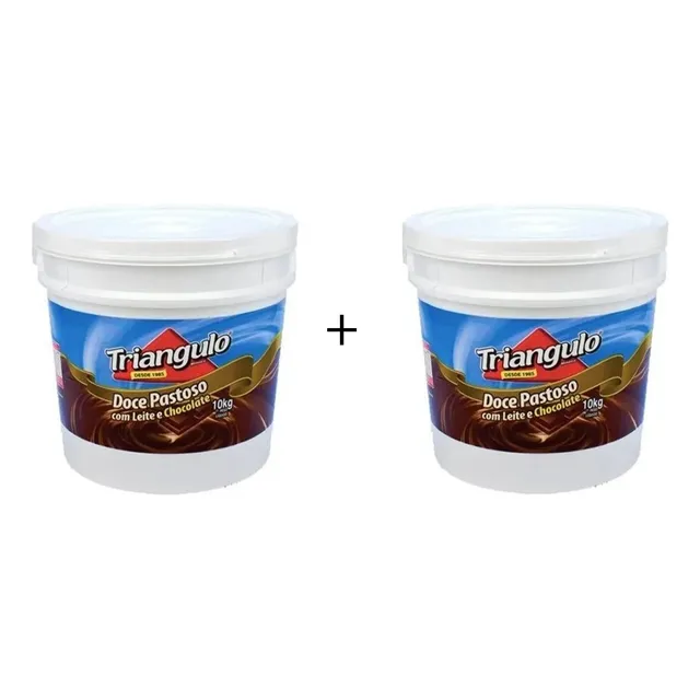 Kit 2 Baldes De Doce De Leite Com Chocolate 10kg Triângulo