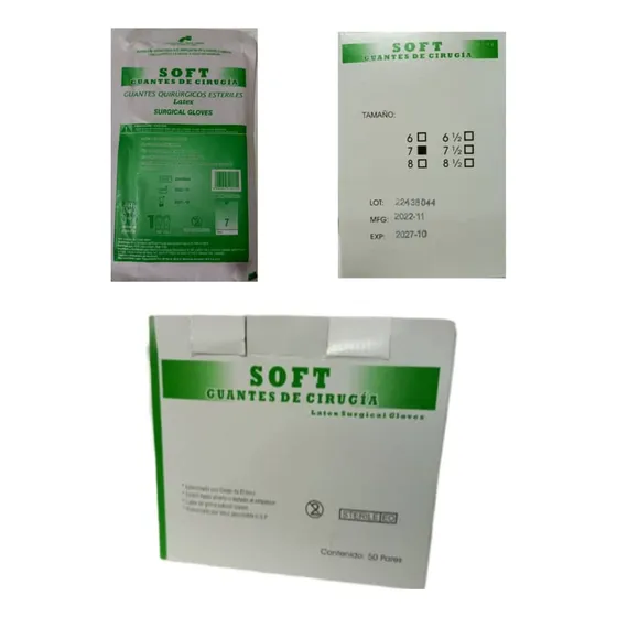 Guantes Quirurgicos Esteriles Talla 7 Caja Por 50 Pares